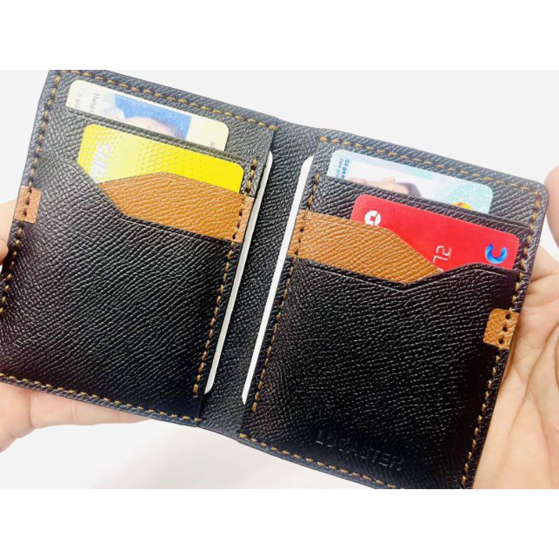 ví nam da thật hoàn thiện thủ công cao cấp da epsom thời trang Lucaster trẻ Trung lulex -fbox