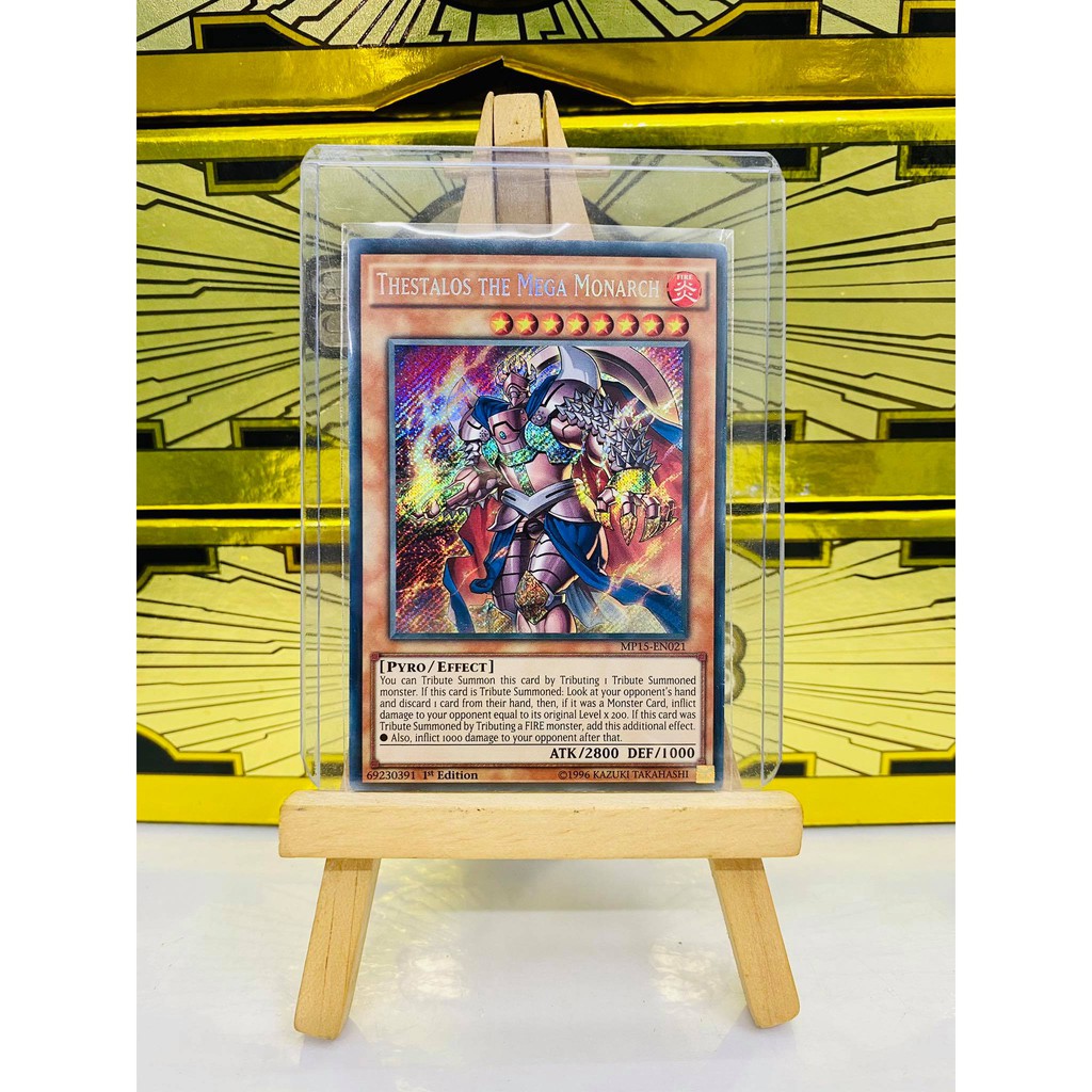 [ Dưa Hấu Yugioh ] Lá bài thẻ bài Thestalos the Mega Monarch - Secret Rare - Tặng bọc bài nhựa bảo quản