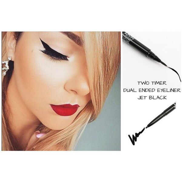 Bút Kẻ Mắt NYX Two Timer Pencil 2 Đầu Kohl Pencil Liner & Felt Tip Liner Màu Đen 01 Jet Black