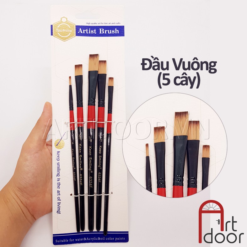 [ARTDOOR] Bộ cọ vẽ màu Nước, Acrylic KEEP SMILING