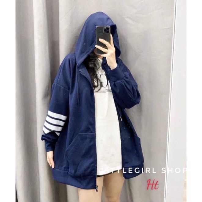 Áo khoá nỉ cotton bốn sọc tay HT12 ZADOLA