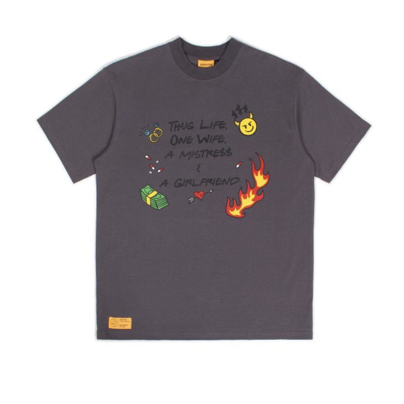 ÁO THUN GIRL FRIEND XÁM CỘC TAY CHẤT LIỆU COTTON PHONG CÁCH UNISEX