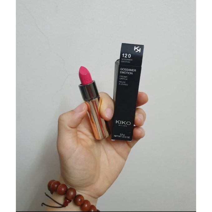 Son lì Kiko Gossamer Emotion Creamy Lipstick 120 - hồng cánh sen