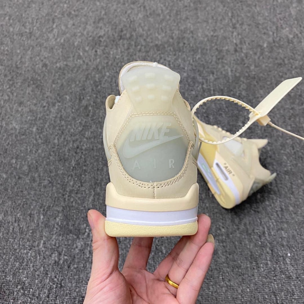 Giày thể thao Jordan 4 retro off white kem , Giày sneaker JD4 màu kem siêu hot mới nhất