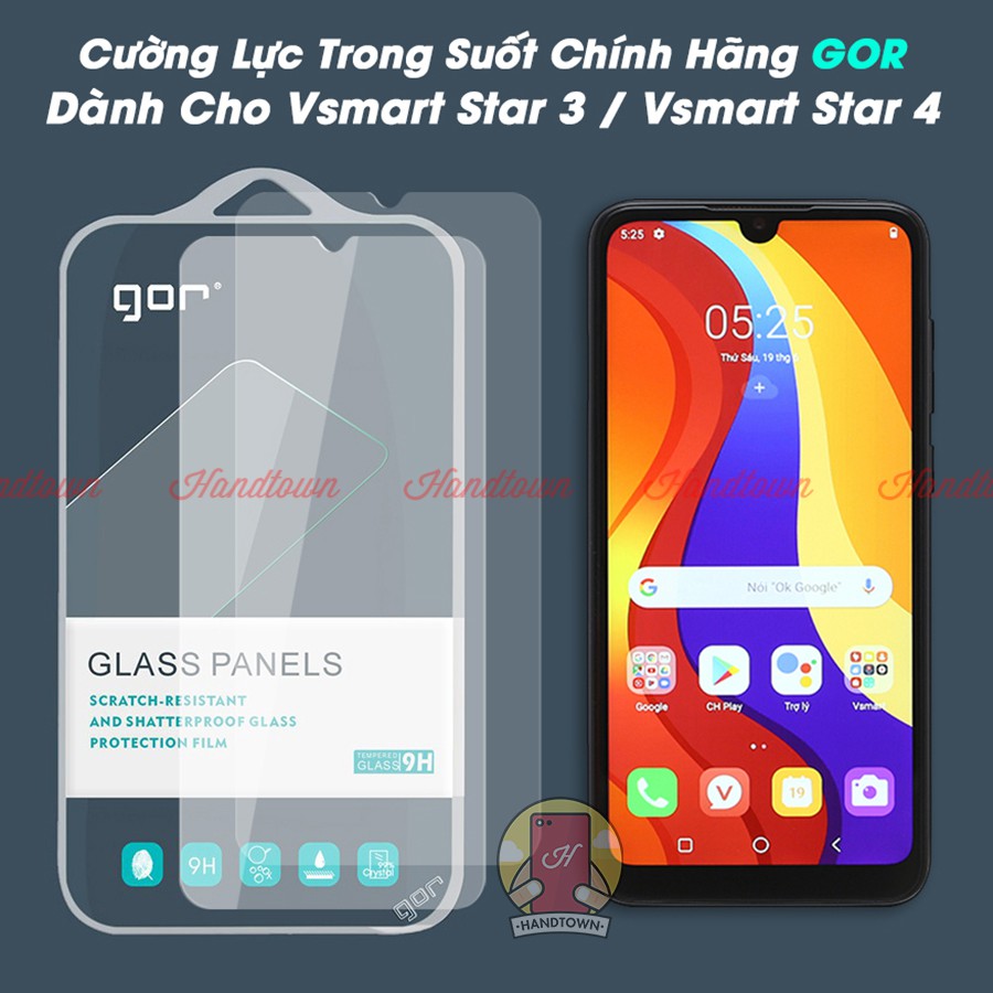 Bộ 2 Miếng Kính Cường Lực Trong Suốt Không Full Màn Vsmart Star 3 / Star 4 Chính Hãng Gor