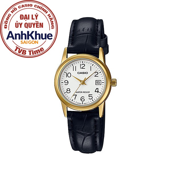 Đồng hồ nữ dây da Casio chính hãng Anh Khuê LTP-V002GL-7B2UDF (25mm)