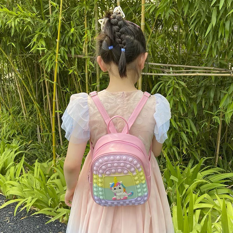Balo Pop It - Mẫu balo cho bé có họa tiết Unicorn siêu dể thương
