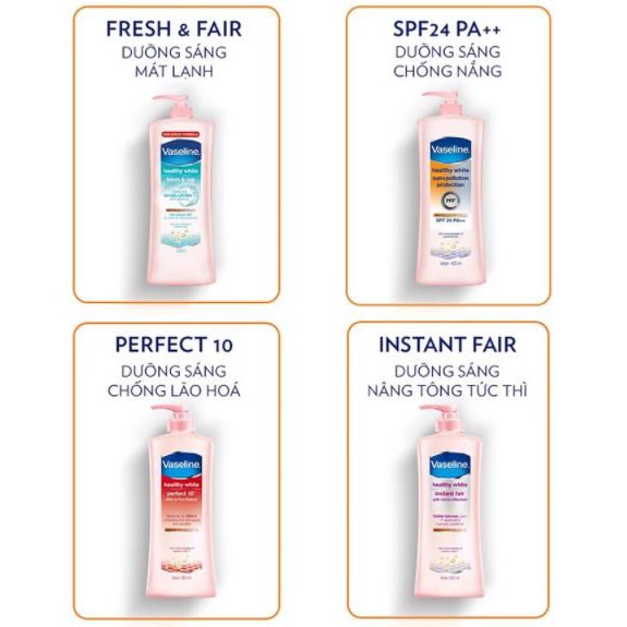 Sữa Dưỡng Thể Trắng Da Giữ Ẩm VASELINE 350ml Thái Lan