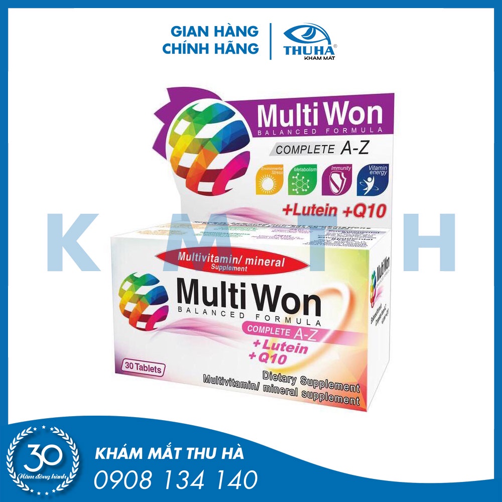 Viên uống multivitamin MultiWon Complete A-Z+ Lutein + Q10 - CHLB Đức [Hộp 30 viên]