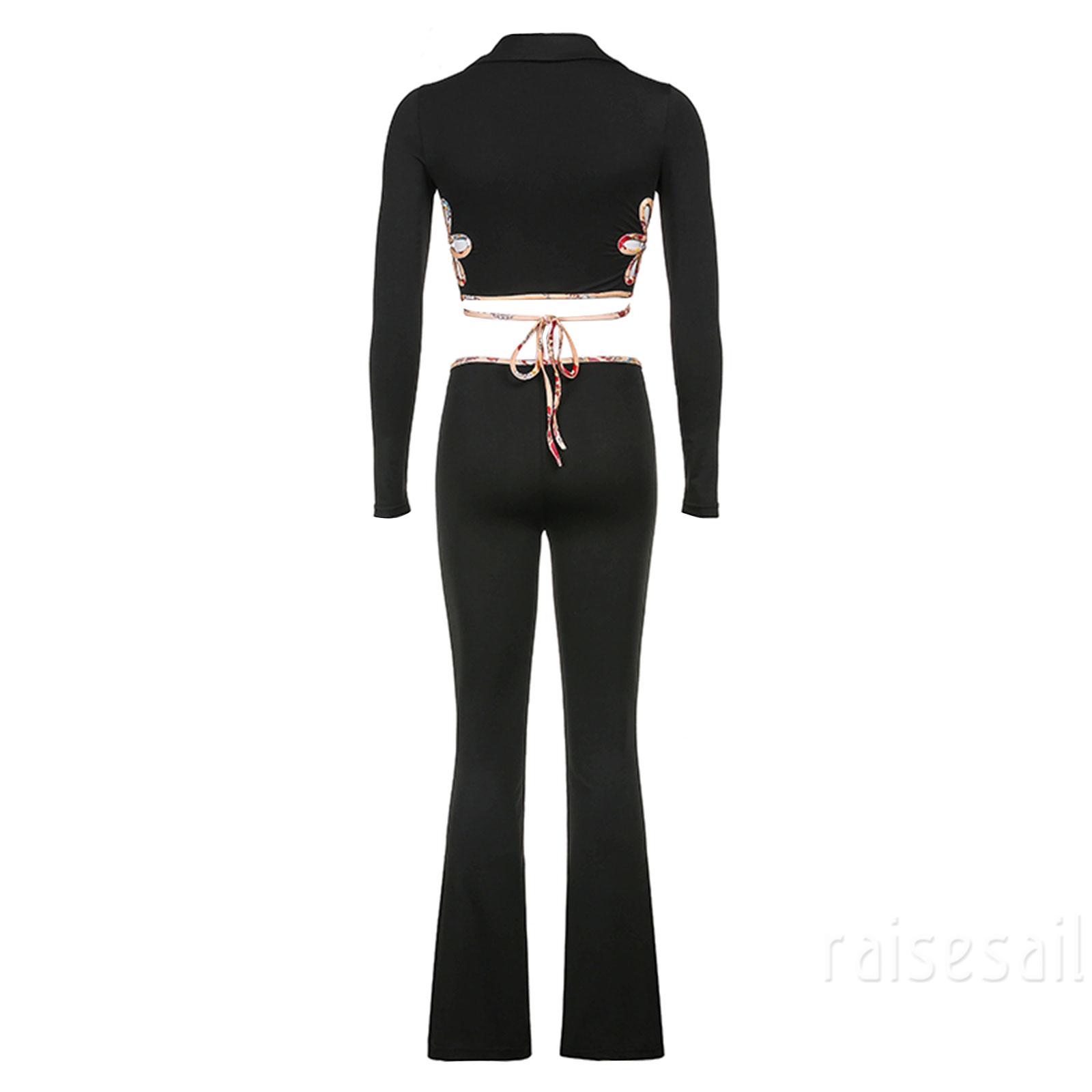 RS Set Áo Trễ Vai Dài Tay + Quần Dài Bó Sát Quyến Rũ Cho Nữ | BigBuy360 - bigbuy360.vn