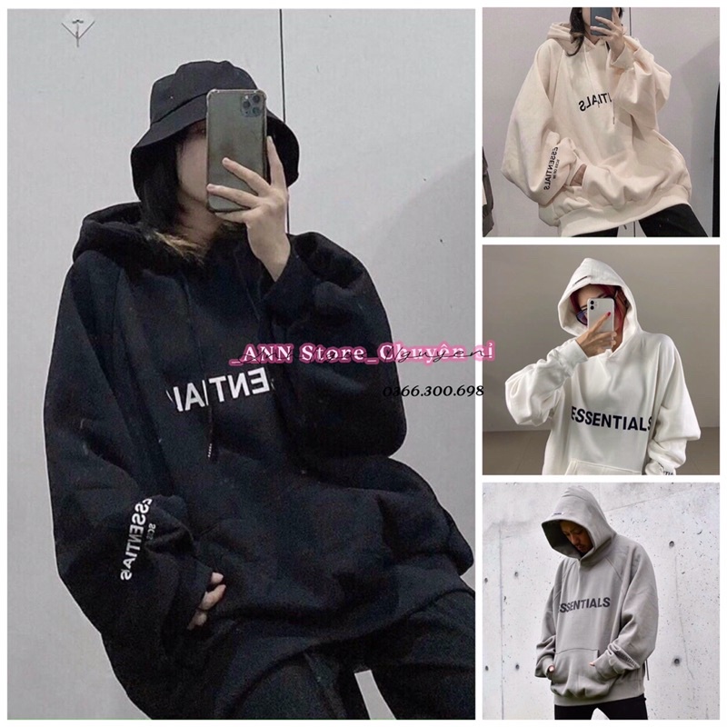 [Ảnh thật] Áo nỉ mũ hoodie chữ ESSEN siêu hot (annstore)