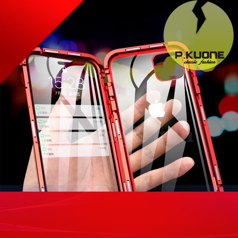 Ốp lưng mặt kính viền khung kim loại cứng cho iPhone 6 6s 7 8 Plus X XS MAX XR 11 11 Pro 11 Pro Max