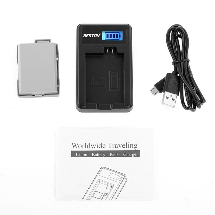 Sạc pin USB BESTON sạc máy ảnh Canon LP-E5 LPE5 EOS Rebel XS Rebel T1i Rebel XSi 1000D 500D 450D X3 Kiss X2 Kiss F LPE5