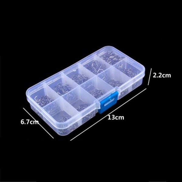Hộp lưỡi câu 10 kích cỡ bằng thép carbon cao cấp