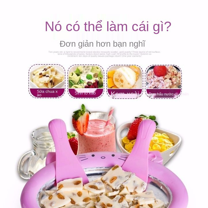 Cấp thực phẩm] Máy làm sữa chua chiên, đá viên nhỏ gia đình, sinh tố mini cho trẻ em, kem tự