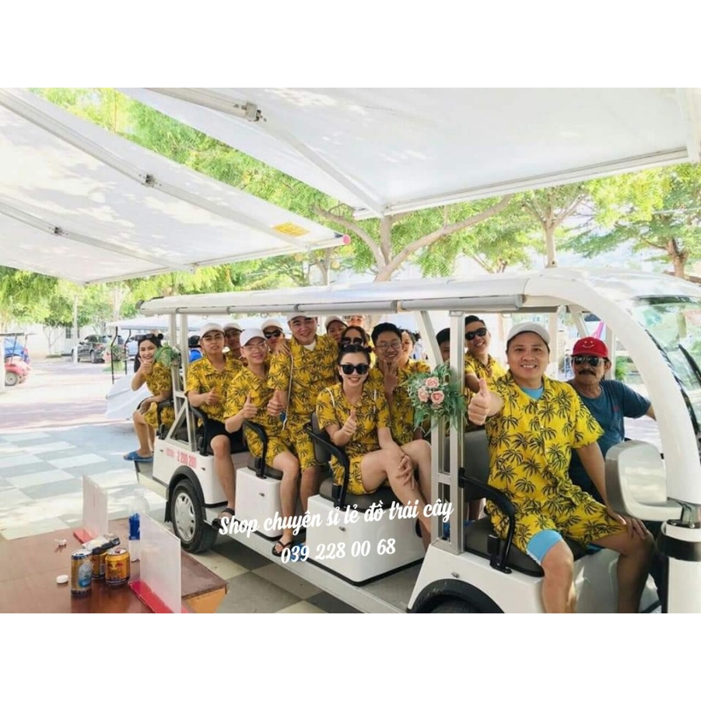 (chất kate thái 1 - hàng có sẵn) bộ dừa vàng đi biển, team - bộ hoa quả, trái cây big size- chuyên sỉ lẻ - nhuhuyen shop