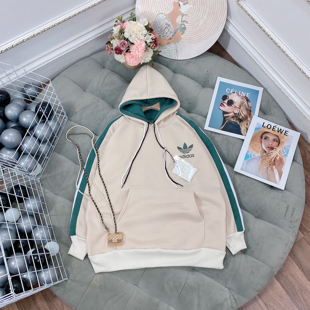 ÁO HOODIE MŨ 2 LỚP ADIDAS CHẤT NỈ BÔNG SIÊU DẦY FORM THỤNG RỘNG | BigBuy360 - bigbuy360.vn