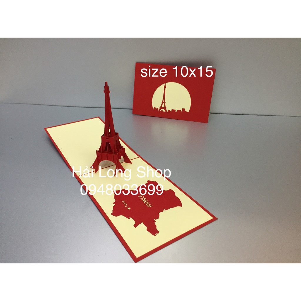 Tháp Eiffel Pháp - Thiệp 3D