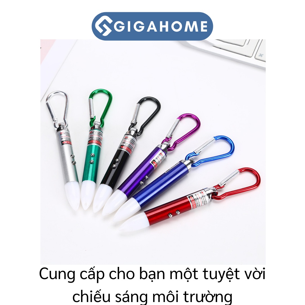 Móc Khóa Đèn Pin 3in1 GIGAHOME Soi Tiền Giả, Laser Đa Năng 8903
