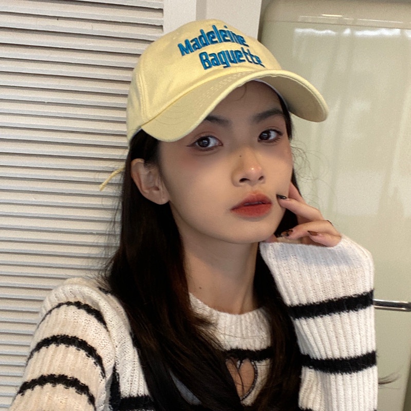 Mũ Lưỡi Trai Mềm Mại Thêu Chữ To Phong Cách Hàn Quốc Thời Trang 2022 Dành Cho Nữ