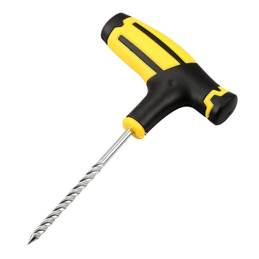 Bộ Dụng Cụ Tự Vá Vỏ Xe Không Ruột 8 Món Mẫu Mới Gồm 2 Cây Dùi + 5 Sợi Cao Su + 1 Chai Keo 12ml