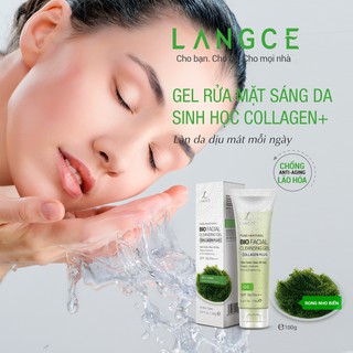 GEL RỬA MẶT SINH HỌC COLLAGEN+ ĐẸP DA - RONG NHO BIỂN 100ml LANGCE