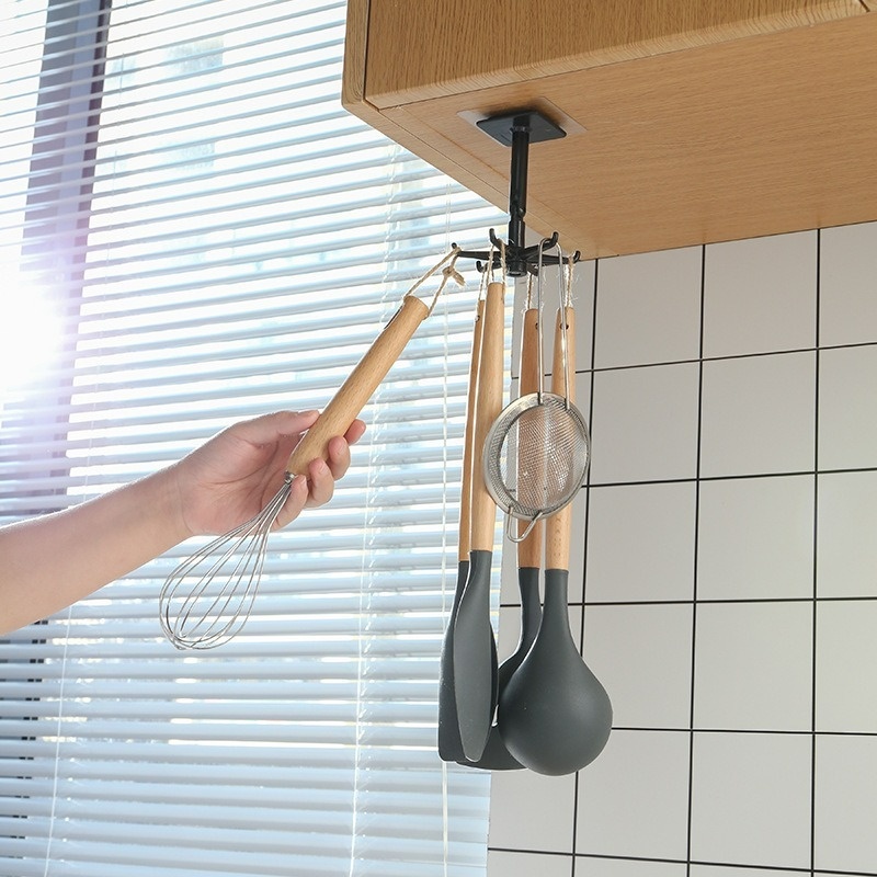 Móc Treo Đồ Dùng Nhà Bếp Đa Năng Có Thể Xoay Được Tiện Dụng Cho Nhà Bếp/ Phòng Tắm