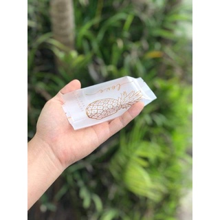 Túi Đựng bánh dứa màu trắng hình quả dứa nhũ đồng Tập 50 cái