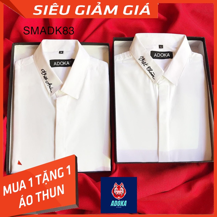 Áo Sơ Mi Chất Lụa Mẫu Trắng Trơn Unisex Nam Nữ Dễ Phối Đồ - SM51