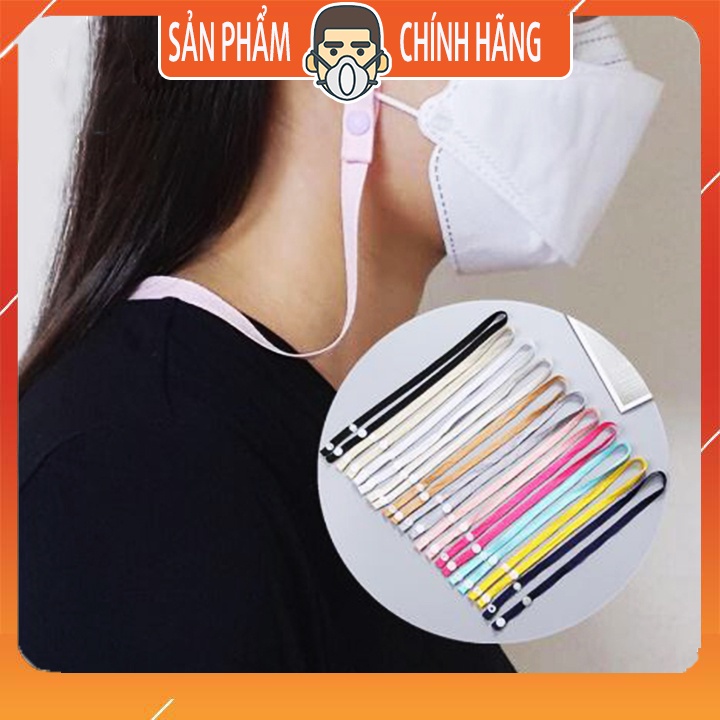 Dây đeo khẩu trang Hàn quốc màu đơn vải thun đơn giản cho người lớn và trẻ em dùng được