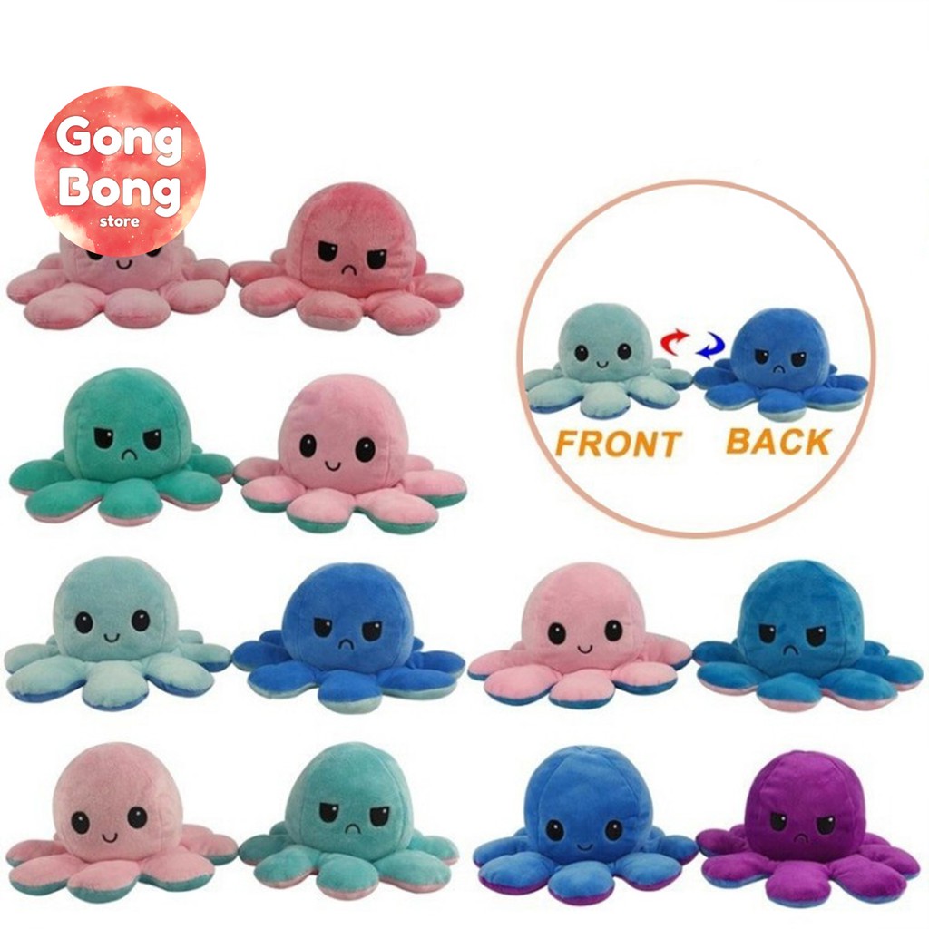 Bạch tuộc cảm xúc reversible octopus 20cm gấu bông 2 mặt cute xinh xắn Gong Bong Store