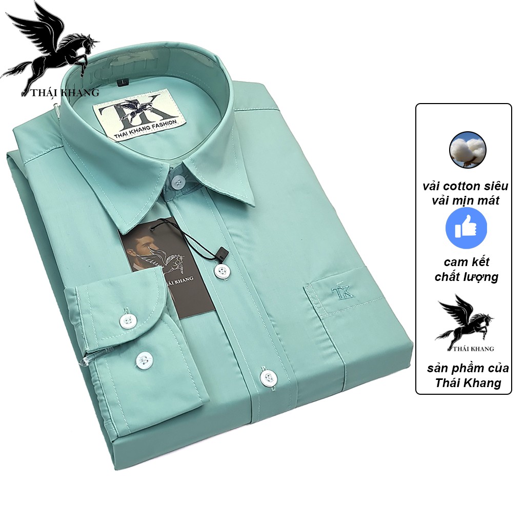 áo sơ mi nam dài tay trung niên trơn vải cotton loại 1 mặc cực mát loại áo sơ mi màu trắng form regular AHOP21 | BigBuy360 - bigbuy360.vn