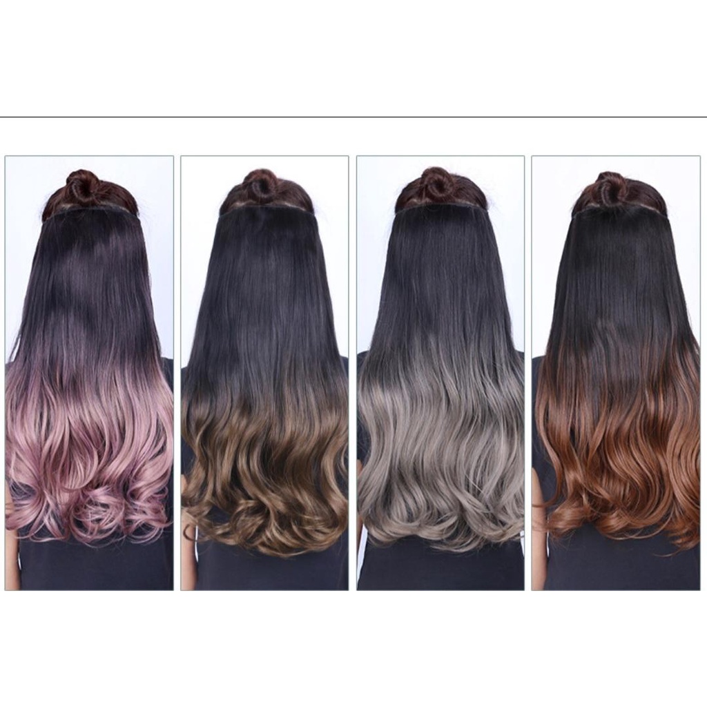 Tóc giả xoăn ombre chữ U sang chảnh Qiqishop