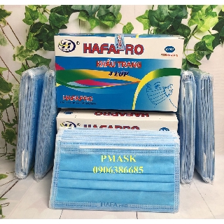 Khẩu trang 4 lớp Hafapro màu Xanh hộp 50 cái - Khẩu trang y tế Hafapro 4 lớp vải không dệt