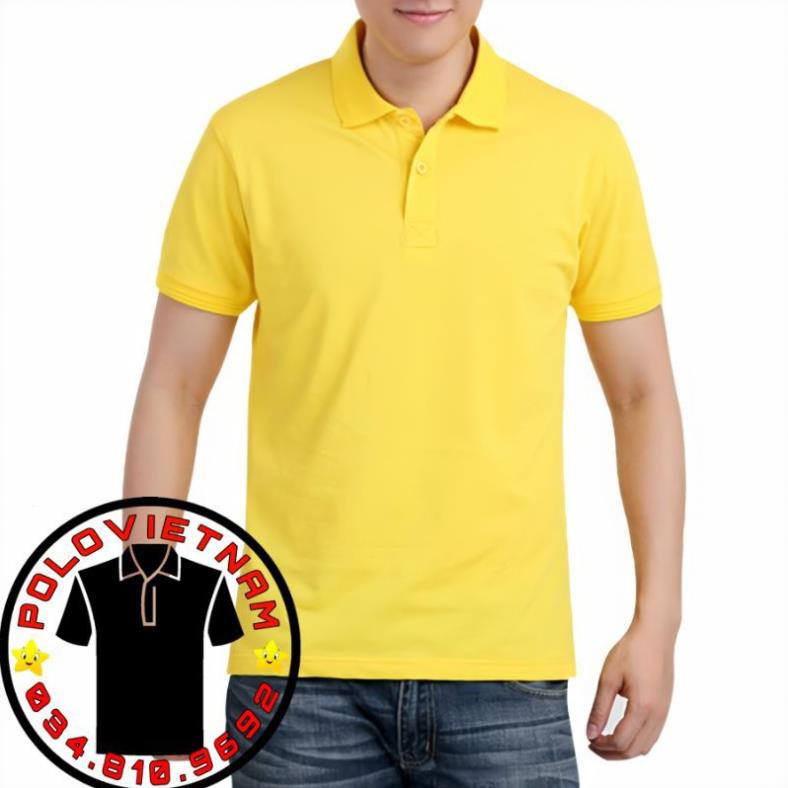 Áo polo Việt Nam cổ trụ màu Vàng - thấm hút mồ hôi, không xù lông , không ra màu ྇ *