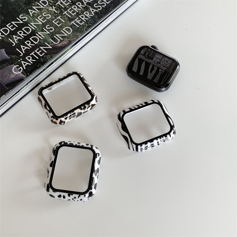 Toàn Bộ Ốp Nhựa Cứng Bóng Khung Viền Bảo Vệ Màn Hình iWatch 7 6 5 4 3 2 1 SE 45mm 44mm 40mm 41mm