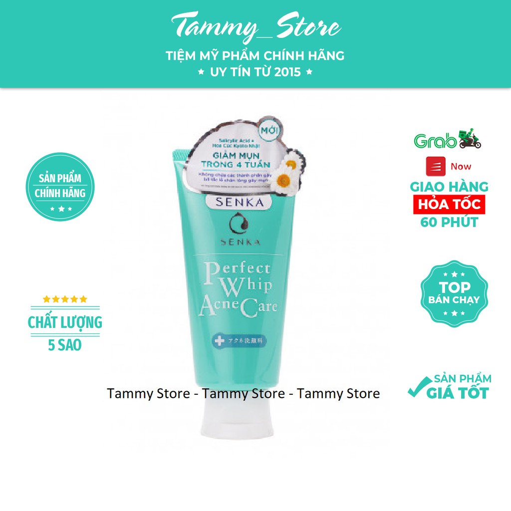 Sữa Rửa Mặt Hoa Cúc Dành Cho Da Mụn Senka Perfect Whip Acne Care