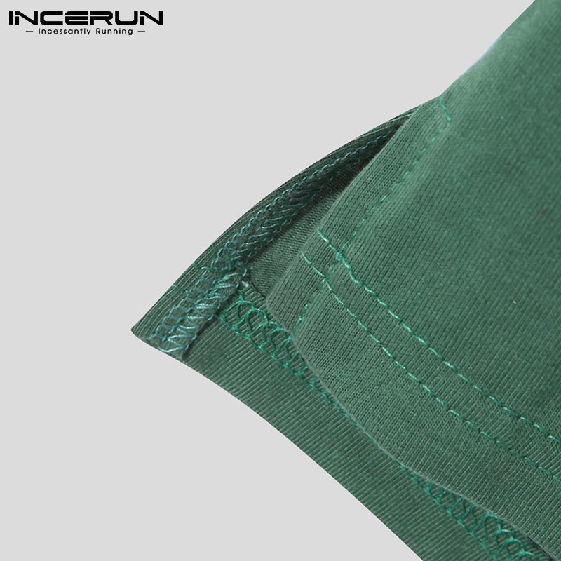 Áo thun polo Incerun tay ngắn cổ chữ V đơn giản phong cách mùa hè với 3 màu quyến rũ dành cho nam