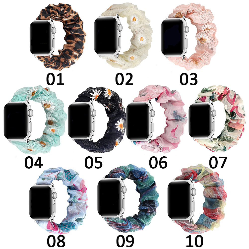 Dây đeo MAYSHOW Nữ Dây đeo tóc Scrunchie Đàn hồi cho Dây đeo Apple Watch 5 4 3 2 38mm 40mm 42mm 44mm Dây đeo đồng hồ