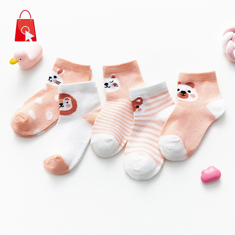 Bộ 5 Đôi Vớ In Hình Động Vật Đáng Yêu Cho Bé Jp1