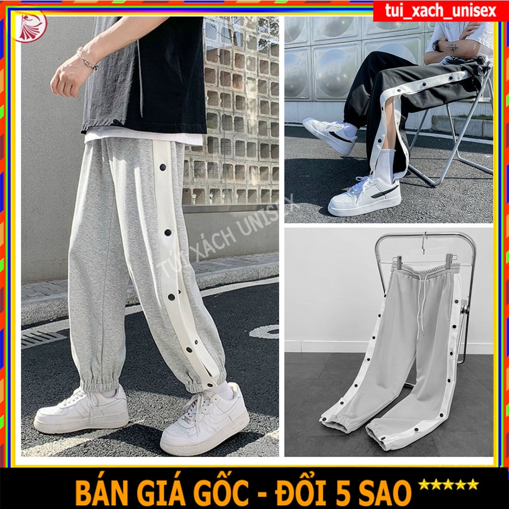 Quần Thể Thao Nỉ Đóng Cúc 2 Bên Cho Cả Nam và Nữ Form Chuẩn, Chất Dày Đẹp