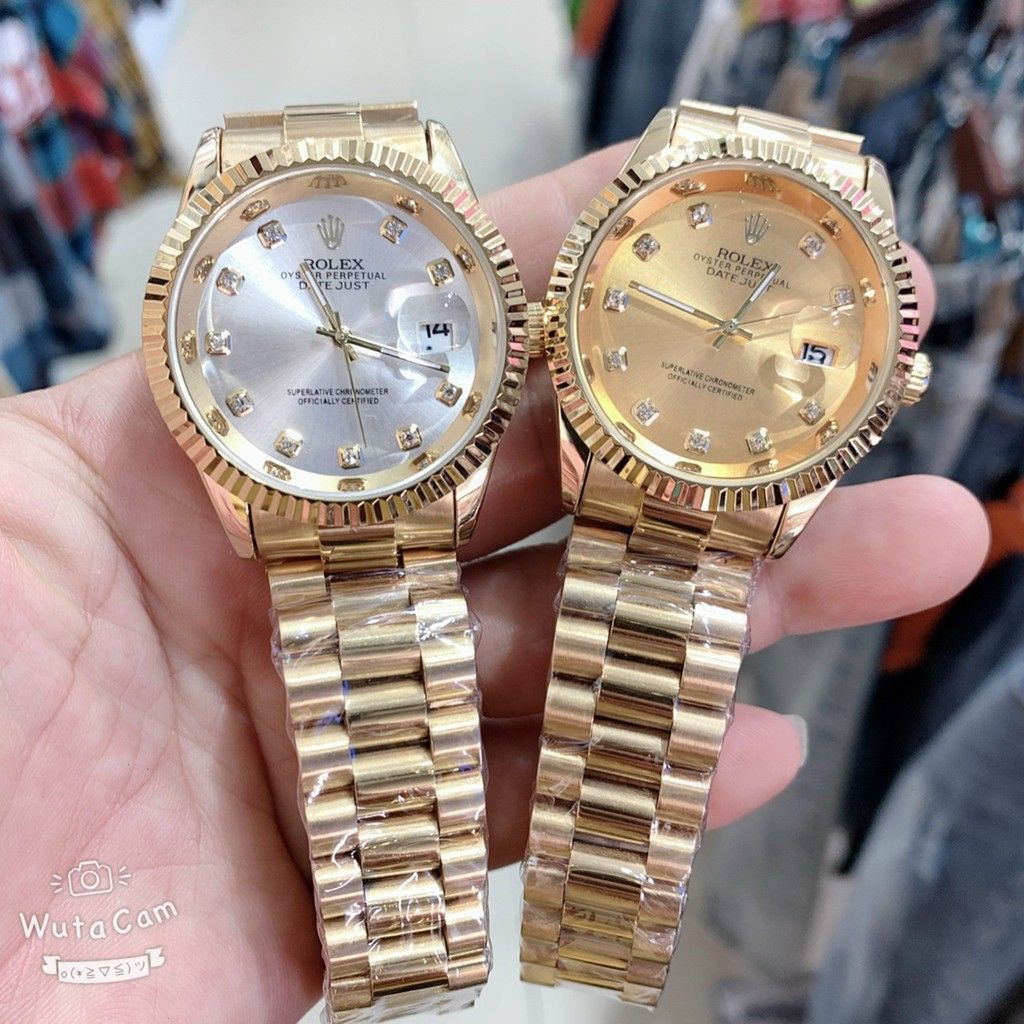 [Free Ship]  Đồng Nam Rolex156 dây đặc nguyên khối, mạ không rỉ, dây full vàng