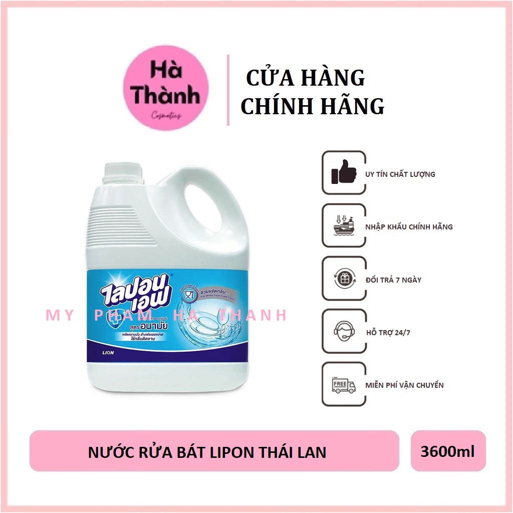 Nước Rửa Chén Bát Lipon Thái Lan Can 3600ml Hương Thơm Dịu Mát Cam Kết Hàng Chuẩn Thái - HT194