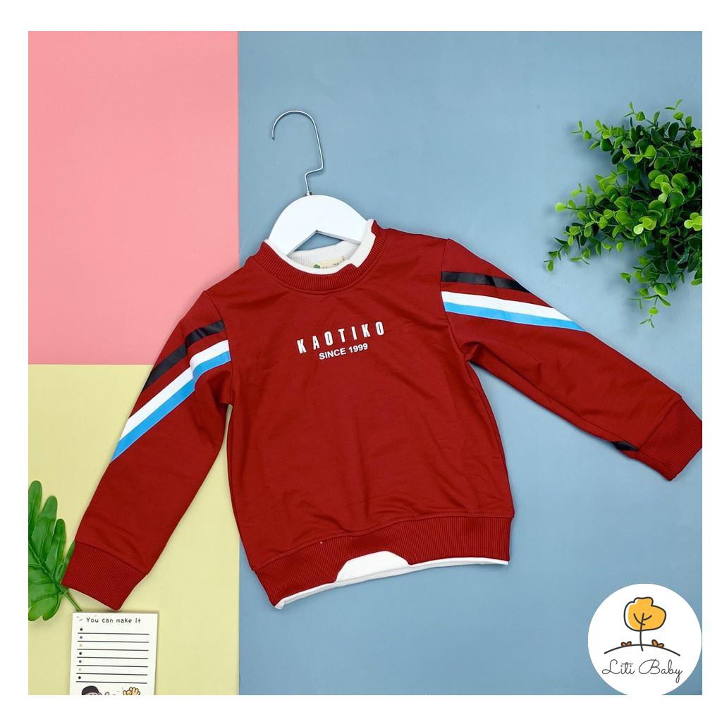 Áo nỉ da cá thu đông dài tay in chữ phối viền bé trai size 11-18T, cho bạn từ 32-51kg. Chất nỉ da cá đẹp, dày dặn