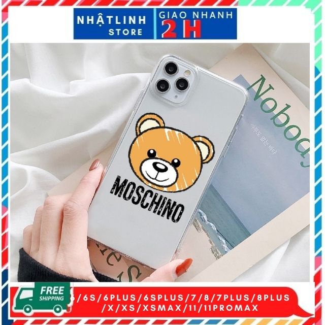 Ốp Điện Thoại,Ốp Lưng iphone 11,Gấu moschino trong 6/6s/6plus/6splus/7/8/7plus/8plus/x/xs/xsmax/11/11promax-nhật linh