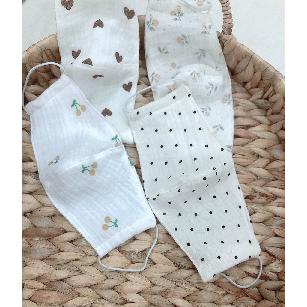 Khẩu trang cho bé vải 2 lớp chất liệu xô muslin an toàn và thời trang nhiều hình ngộ nghĩnh BABY112VN KT001