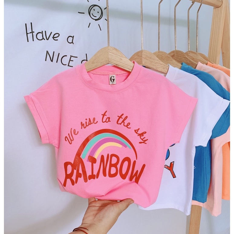 Áo thun cộc tay bé gái siêu đáng yêu