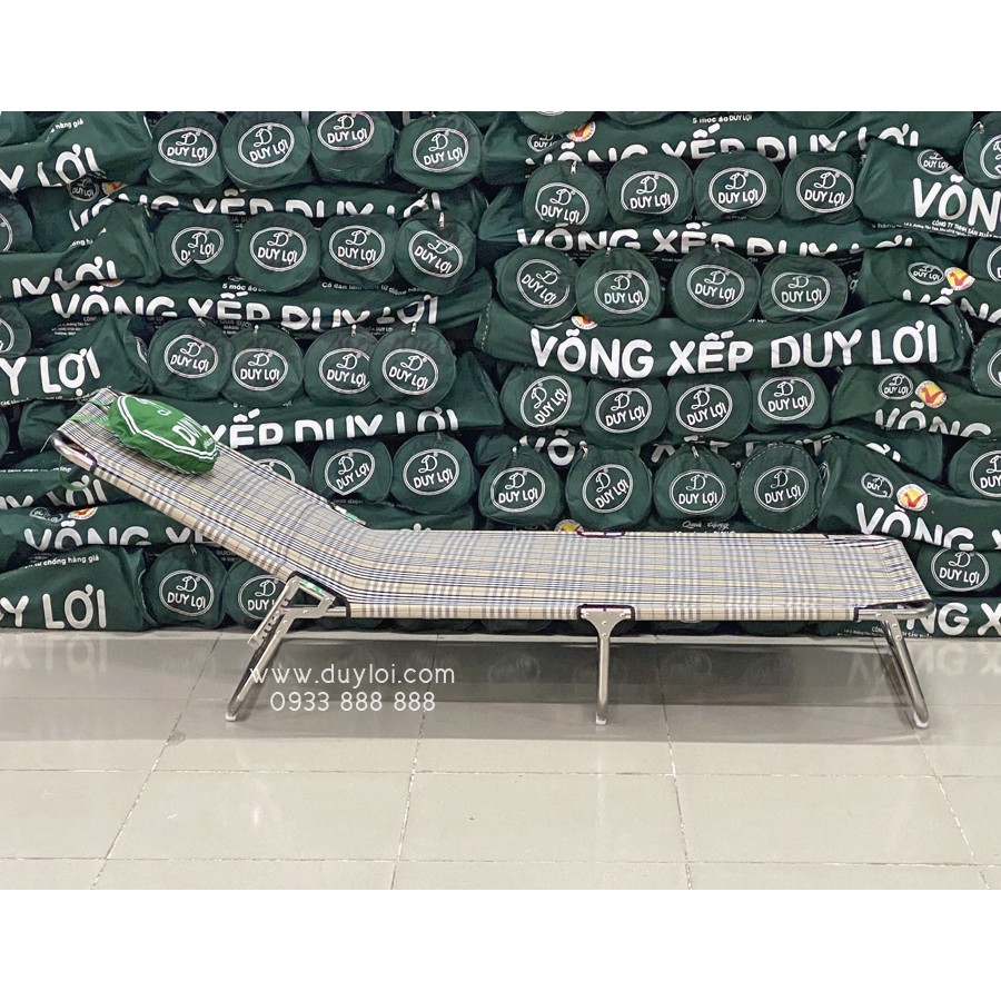 Ghế - giường xếp DUY LỢI inox - cỡ nhỏ (Quà tặng 20 móc áo)