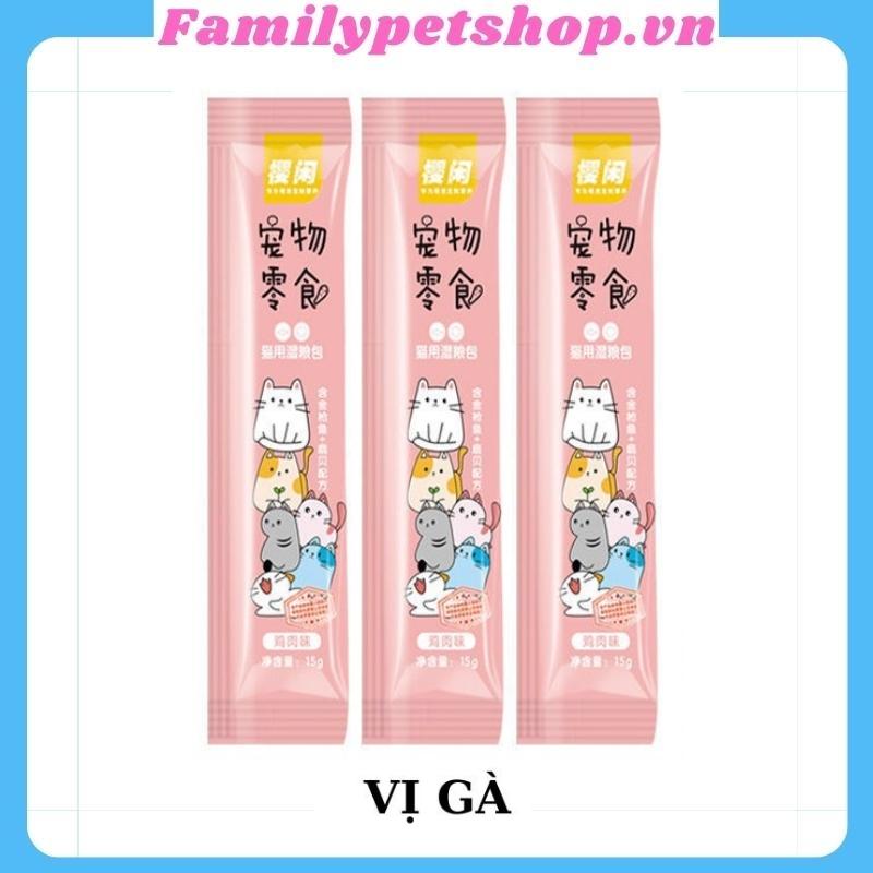 Combo 100 cây súp thưởng cho mèo Shizuka thanh 15g-familypetshop.vn