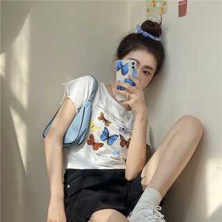 Áo croptop cổ tròn - Hàng ORDER nhắn shop trước khi đặt